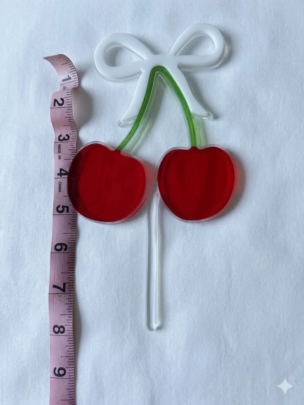 Cherry Acrylic Cake Topper - Large